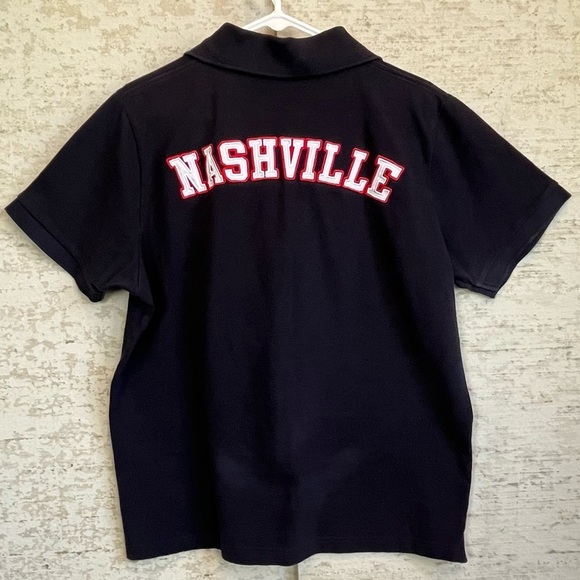 Men's Nashville Hard Rock Cafe Thick Polo Shirt Sz L Black Embroidered - Picture 10 of 16